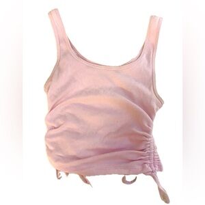 Hollister Pink Ruched Tie Sides Crop Tank Top